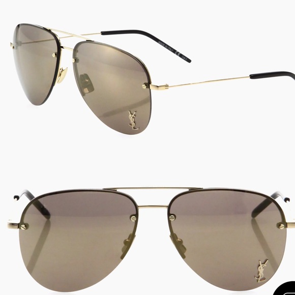 Saint Laurent YSL Monogram 59 mm Aviator sunglasses - Picture 1 of 15